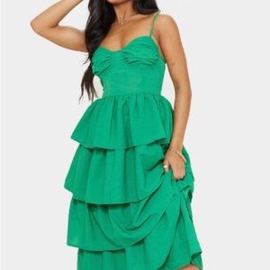 pretty little thing green maxi dress